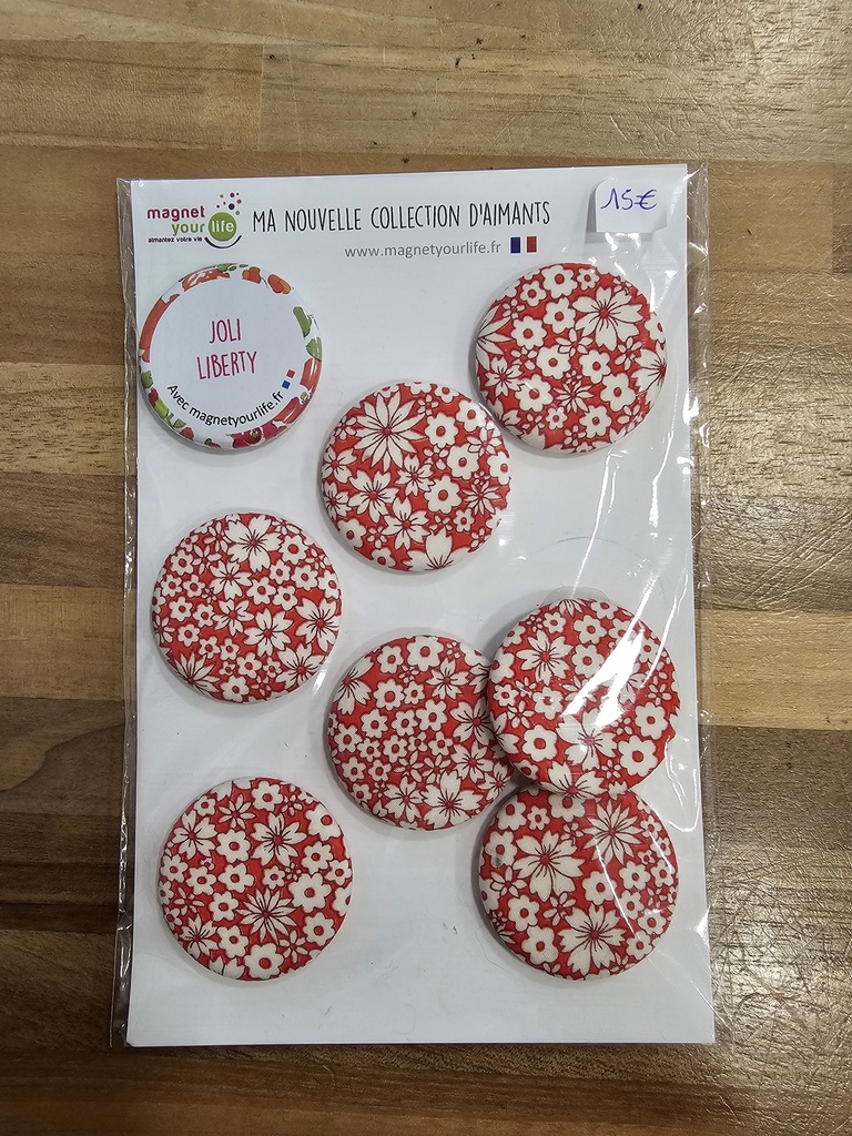 Magnet Your Life - Lot de magnets fleurs rouges