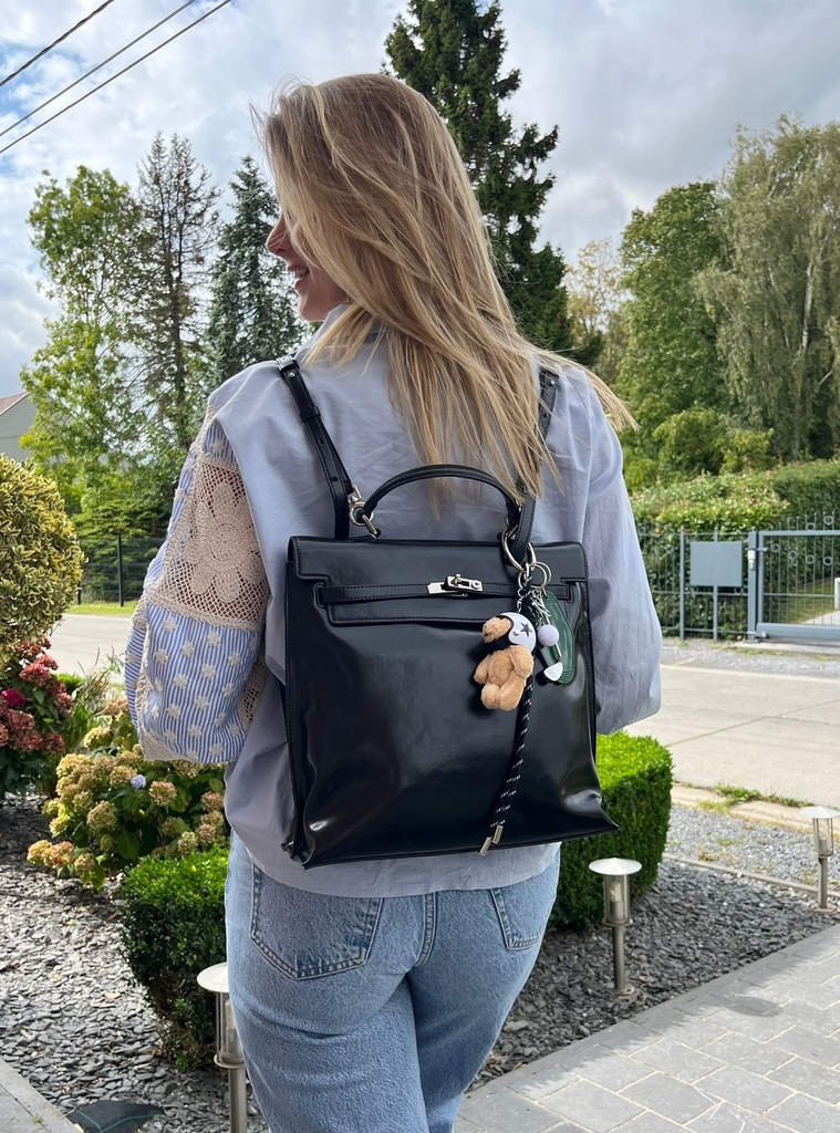 Sac en cuir noir – Sophia Delli