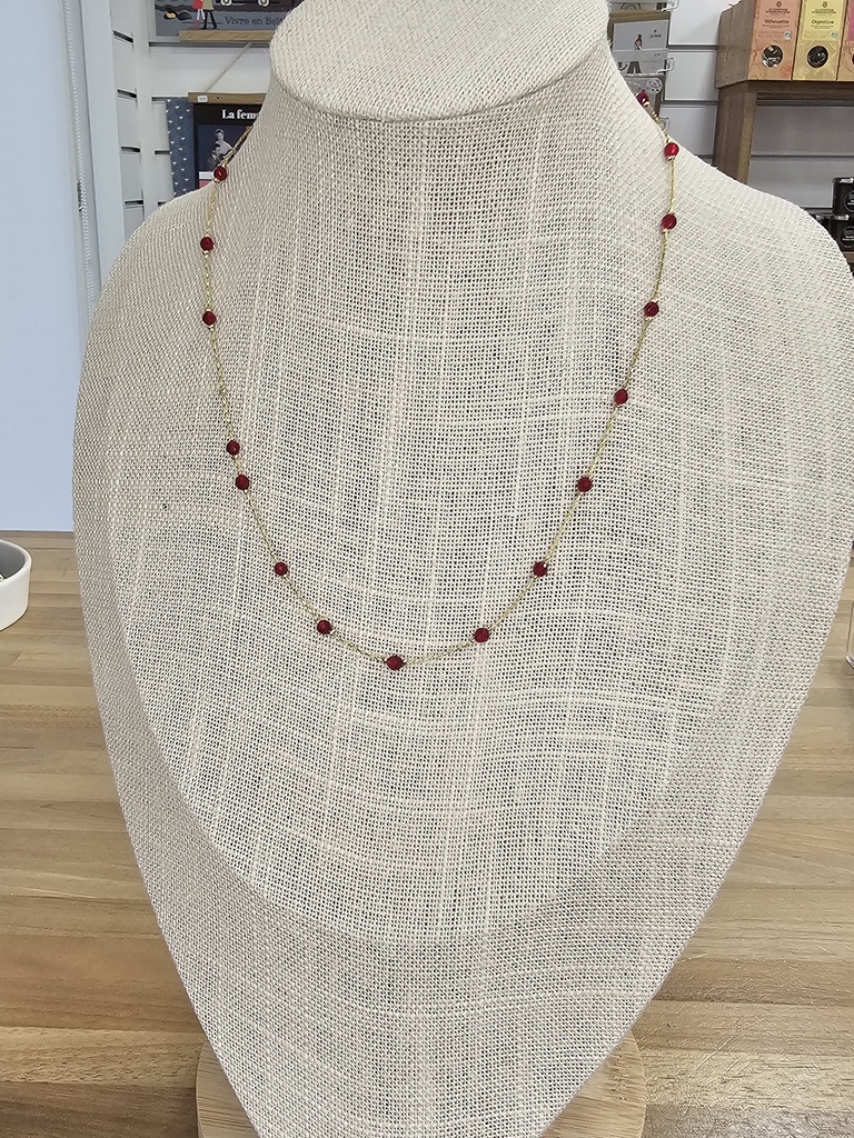 Collier perle rouges - Eclat Paris