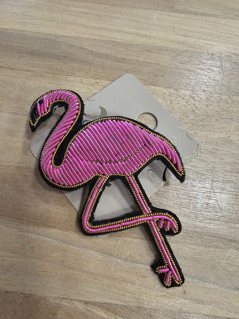 Habaha Paris - Broche flamand rose