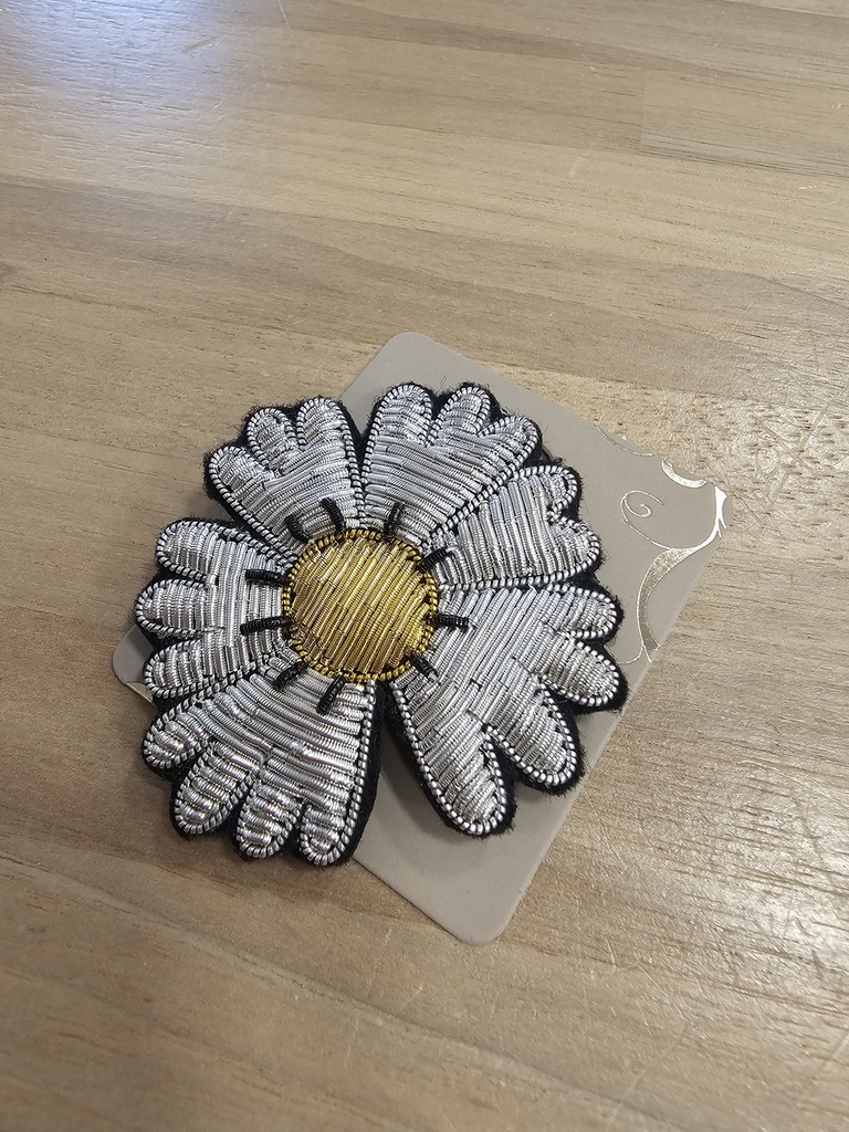 Habaha Paris - Broche marguerite argentée