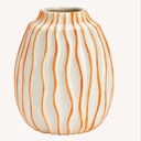 Vase en céramique blanc et orange