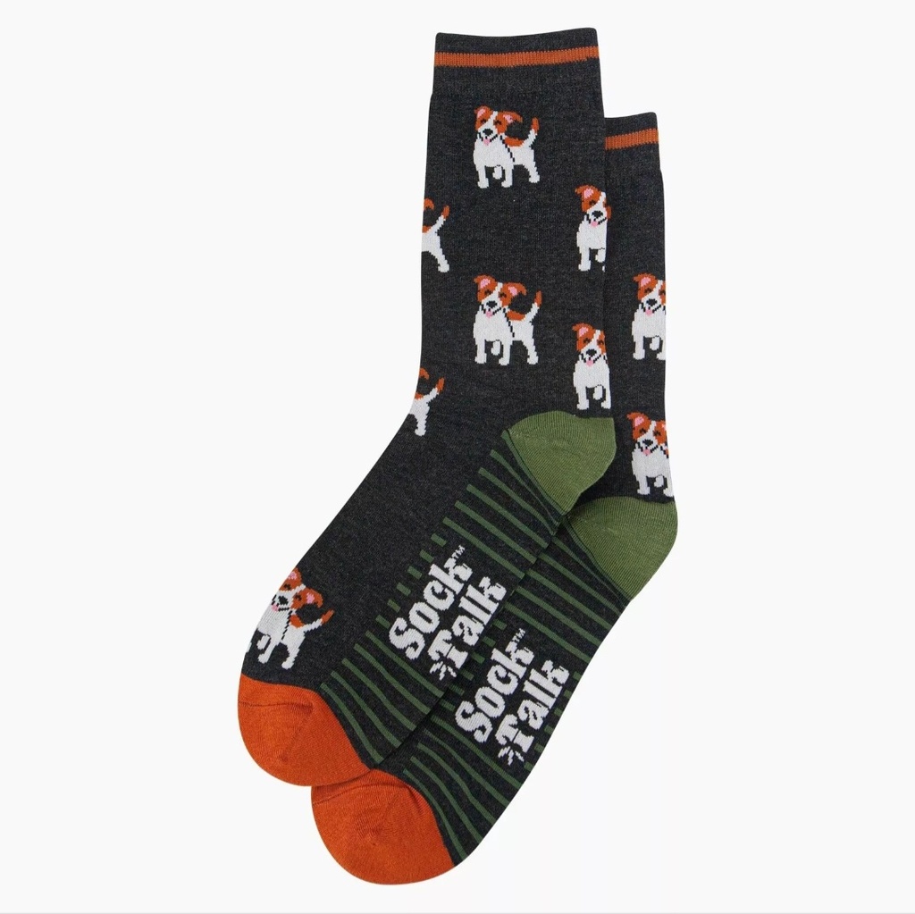 Chaussettes en bambou pour hommes - Noir, Jack Russell