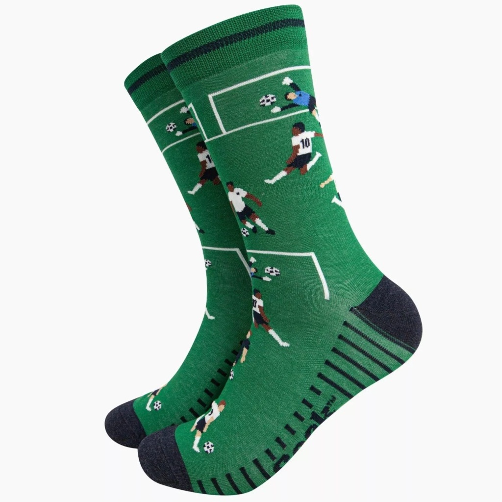 Chaussettes en bambou pour hommes - Verte, football