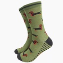 Chaussettes en bambou pour hommes - Verte, teckel