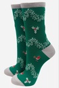 Chaussettes en bambou pour femmes - vert,Guirlande de Noël 