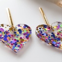 Babelutte - Boucles d'oreilles - coeur multicolore