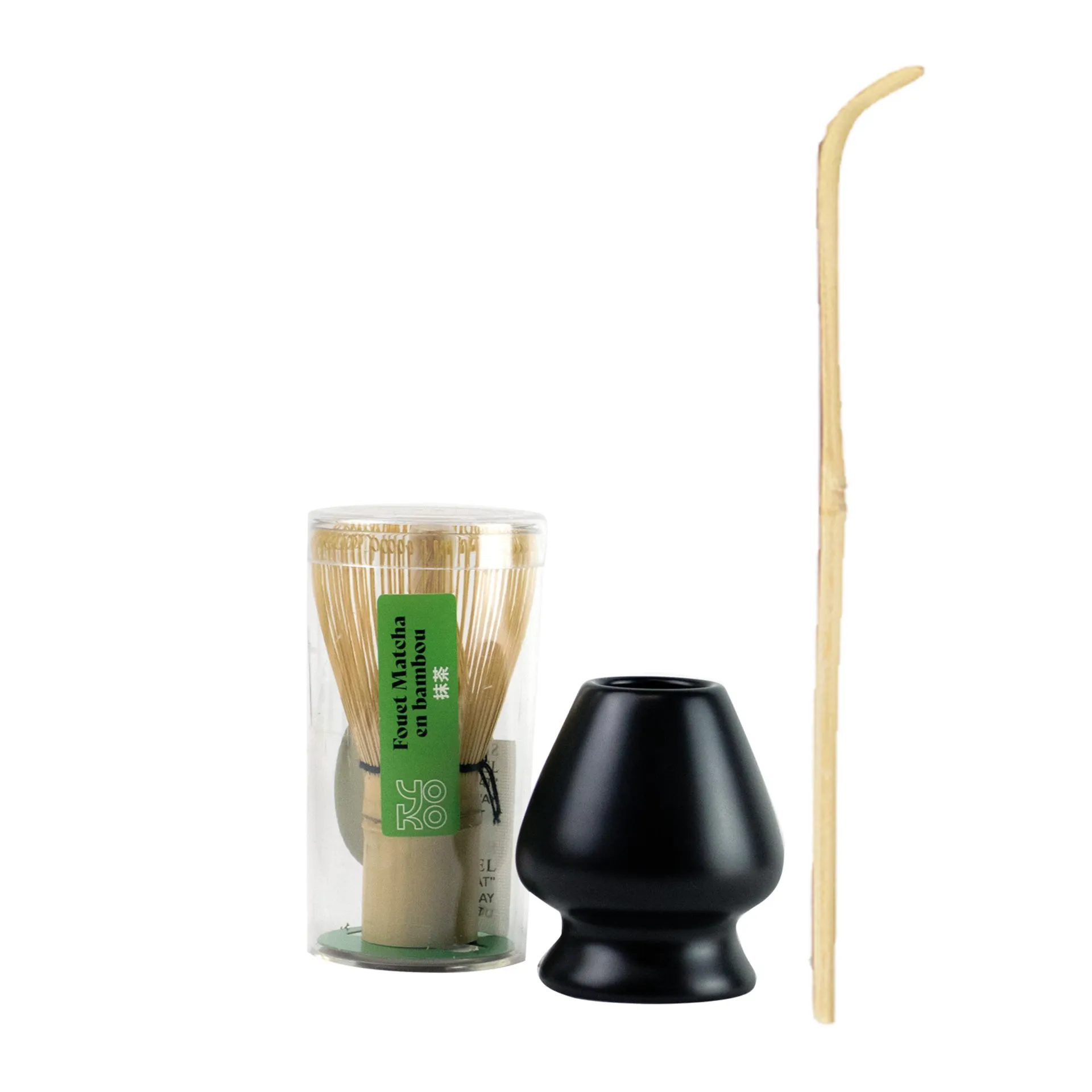 Kit Matcha Noir – Fouet, support & spatule | Yoko Design