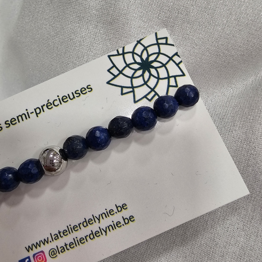 Bracelet pierres semi-précieuses - Lapis Lazulli - 8 mm
