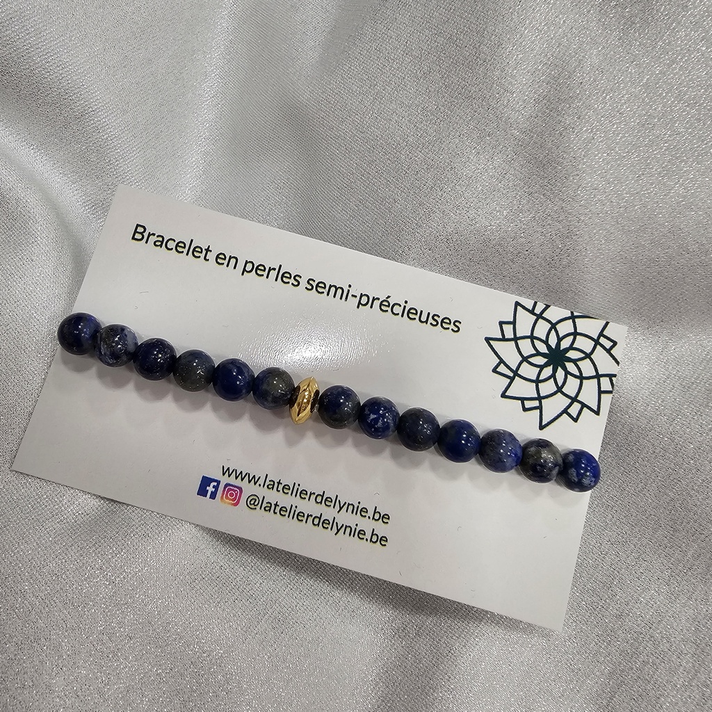 Bracelet pierres semi-précieuses - Lapis Lazulli - 10 mm