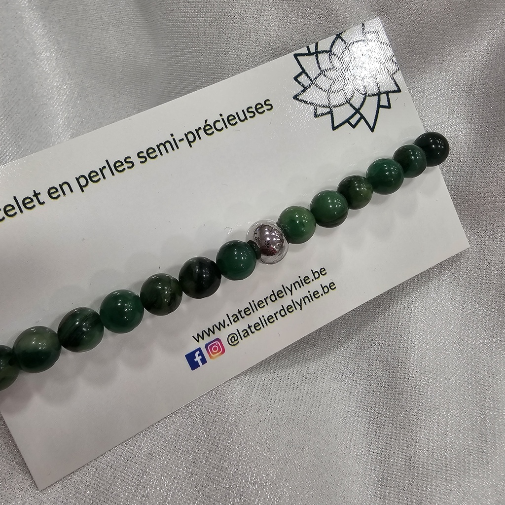 Bracelet pierres semi-précieuses - Jade africain - 8 mm