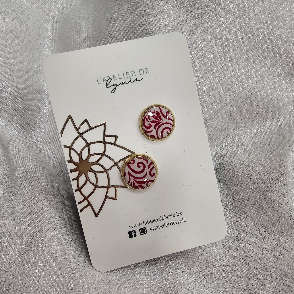 Lynie - BO rose et doré - puce