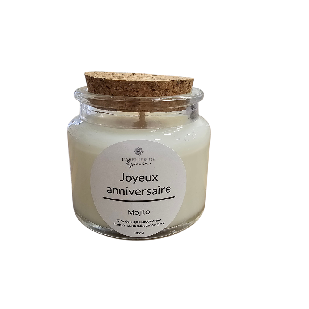 Petite bougie artisanale - Bon anniversaire