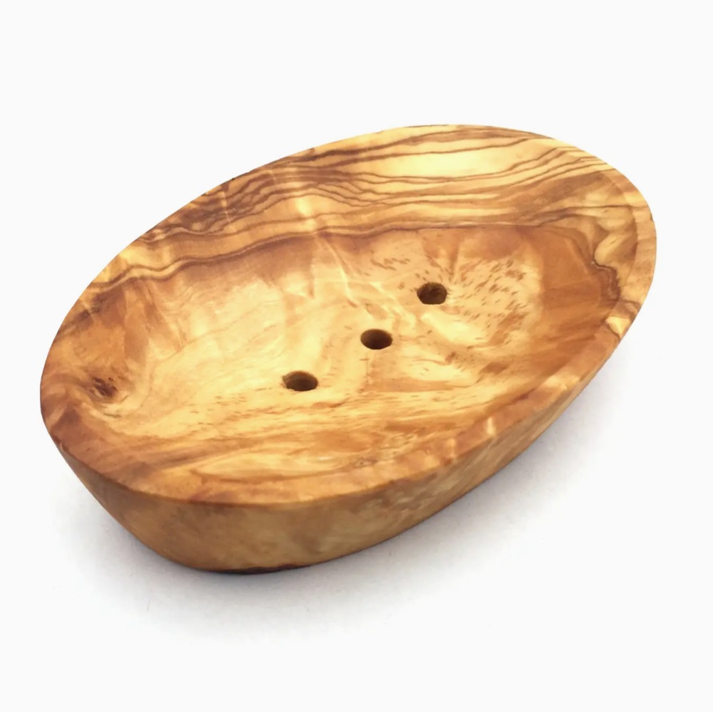 Porte-savon ovale en bois d’olivier