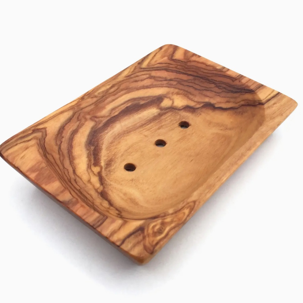 Porte-savon rectangulaire en bois d’olivier
