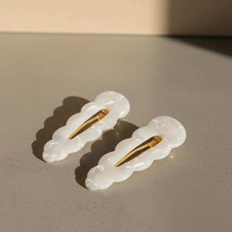 Peignée Paris - Barrette cheveux Nacre