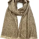 Lineta - Echarpe uni avec lurex - Brun