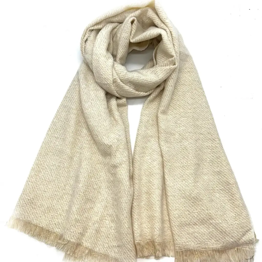 Lineta - Echarpe uni avec lurex - Ecru