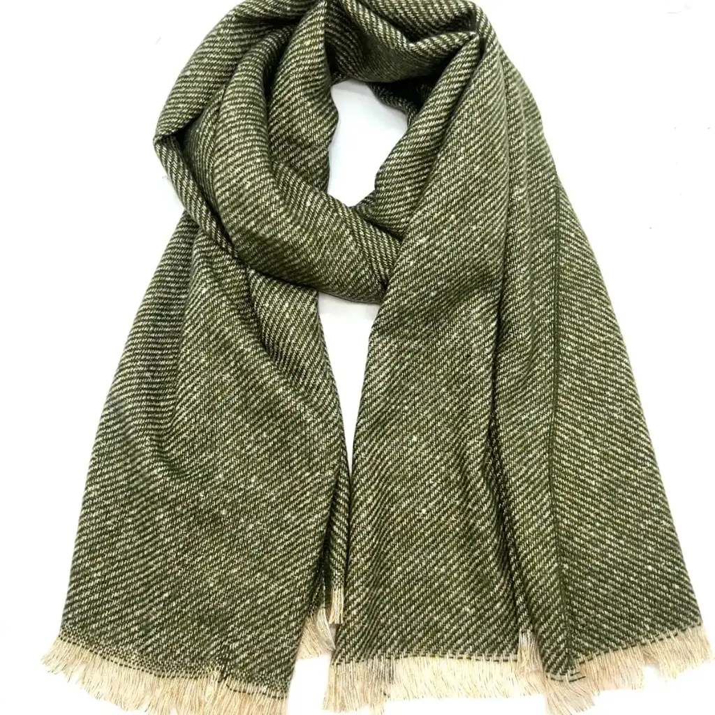 Lineta - Echarpe uni avec lurex - kaki