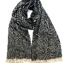 Lineta - Echarpe uni avec lurex - noir