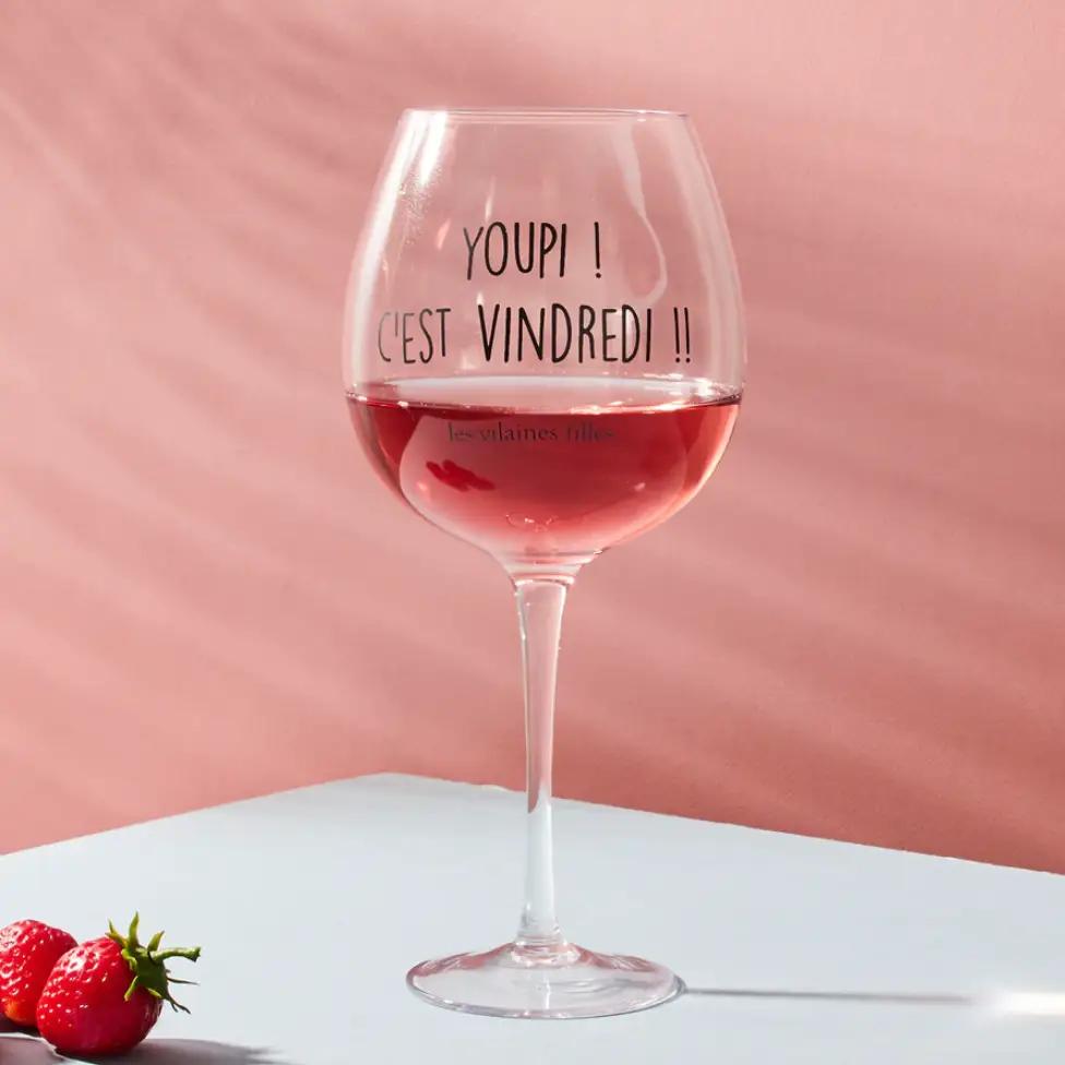 Verre “Youppi ! C’est Vindredi” – Les Vilaines Filles