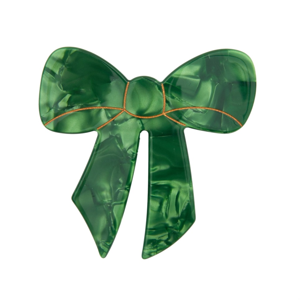 French barrette nœud vert - Coucou Suzette