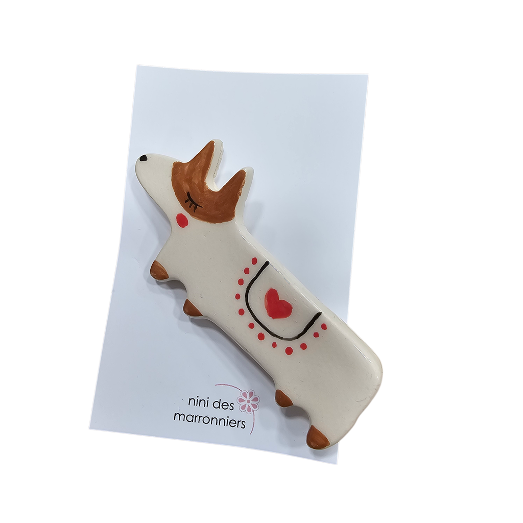 Broche céramique « Chien » – Nini des Marronniers