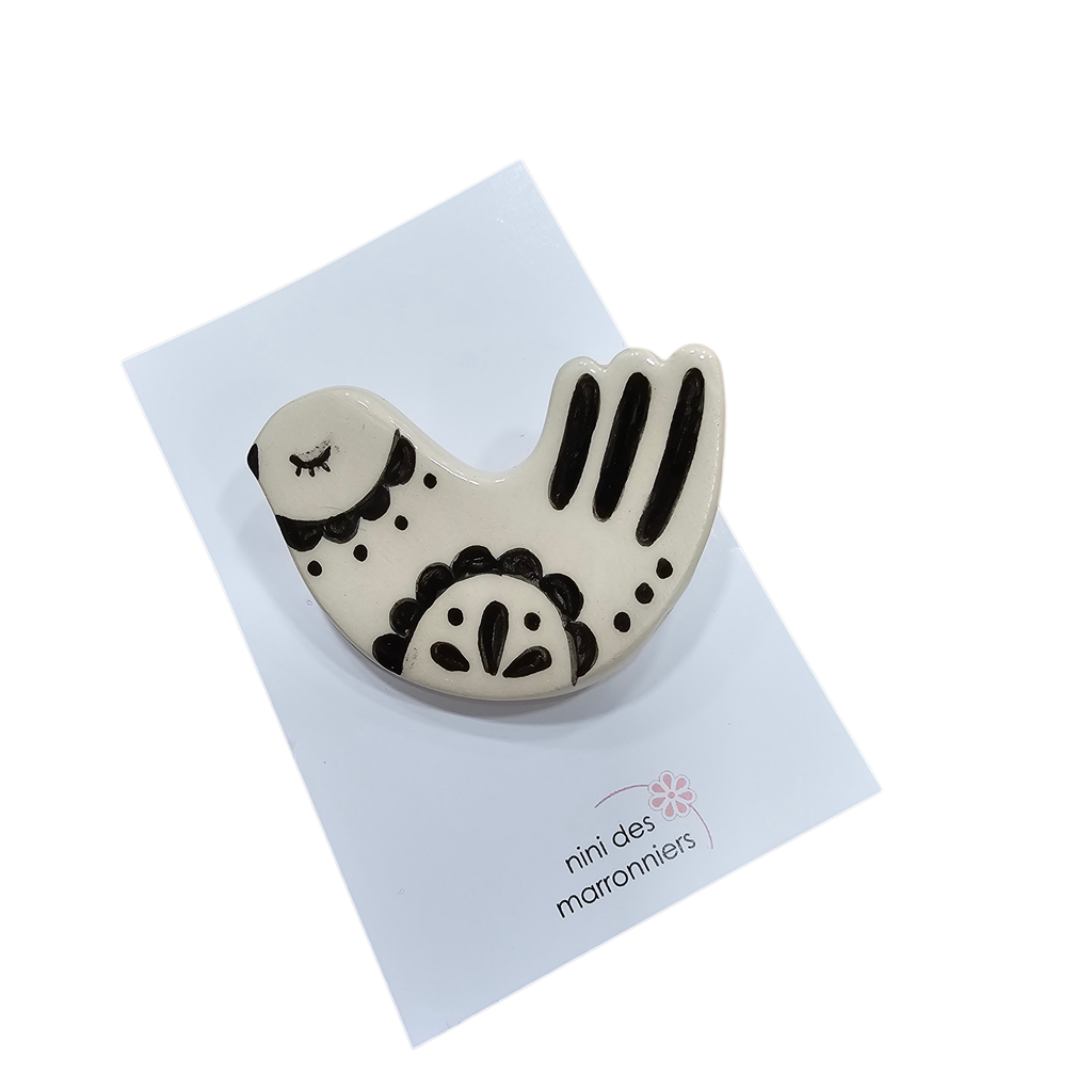 Broche céramique « Oiseau » – Nini des Marronniers