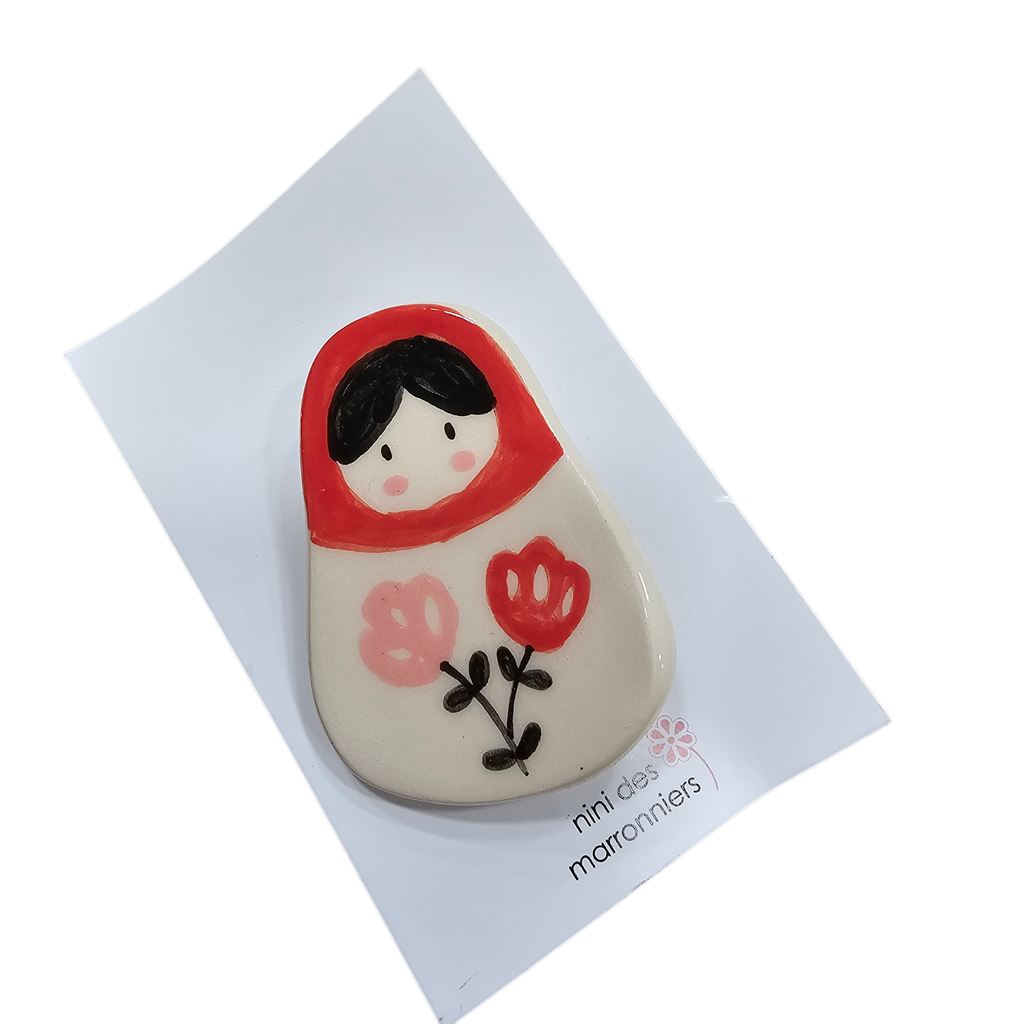 Broche céramique « Matriochka » – Nini des Marronniers