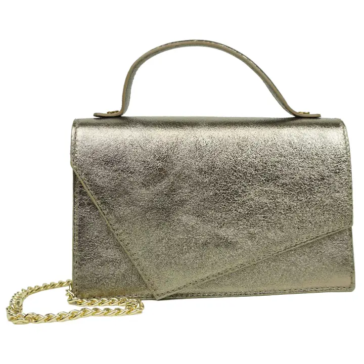 Sac en cuir bronze brillant - Anaïs