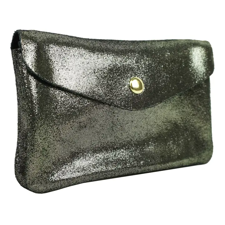 Grand porte-monnaie façon daim - Noir