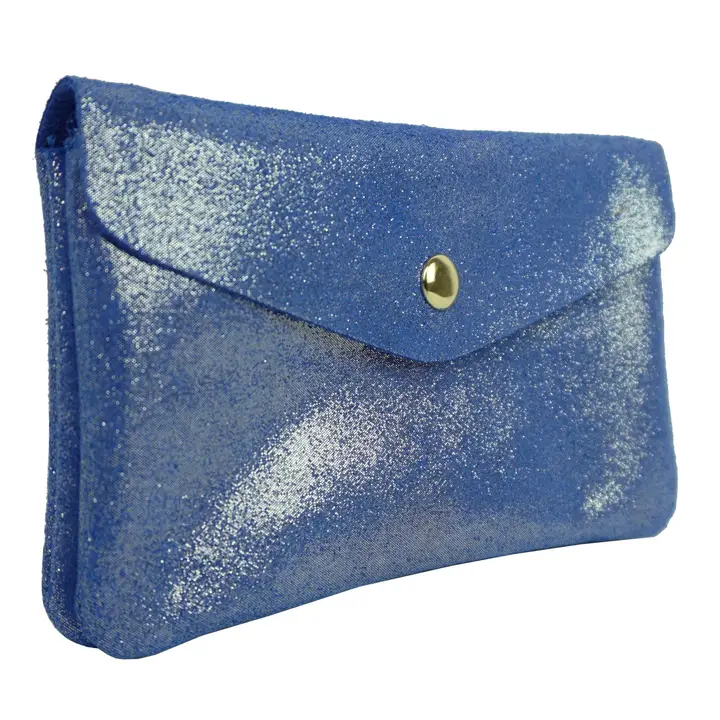 Grand porte-monnaie façon daim - Bleu électrique