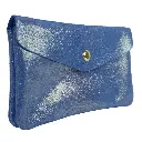 Grand porte-monnaie façon daim - Bleu électrique