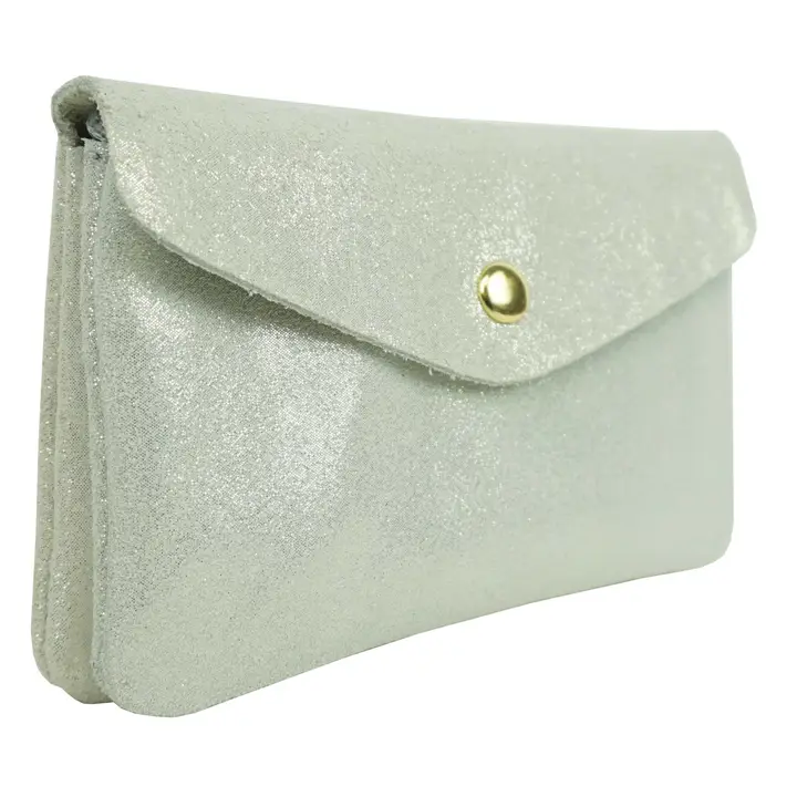 Grand porte-monnaie façon daim - Blanc