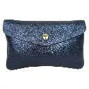 Grand porte-monnaie en cuir brillant - Marine