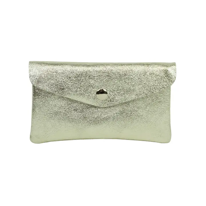 Grand porte-monnaie en cuir brillant - Doré