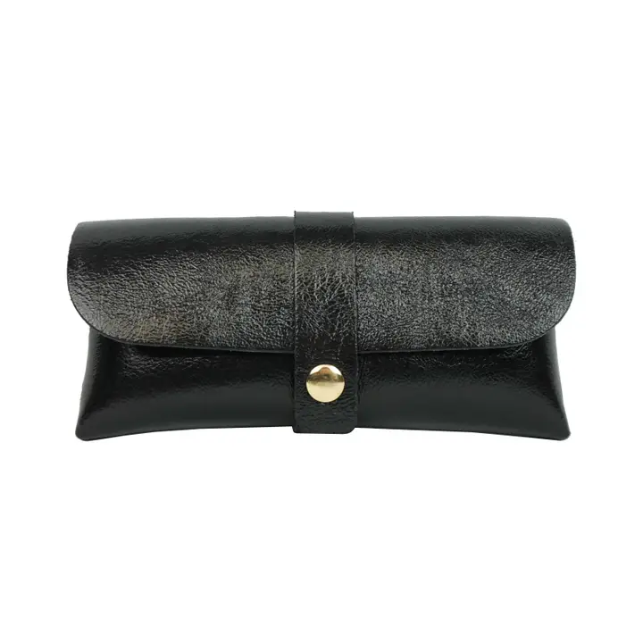 Etui à lunettes en cuir métallisé Noir