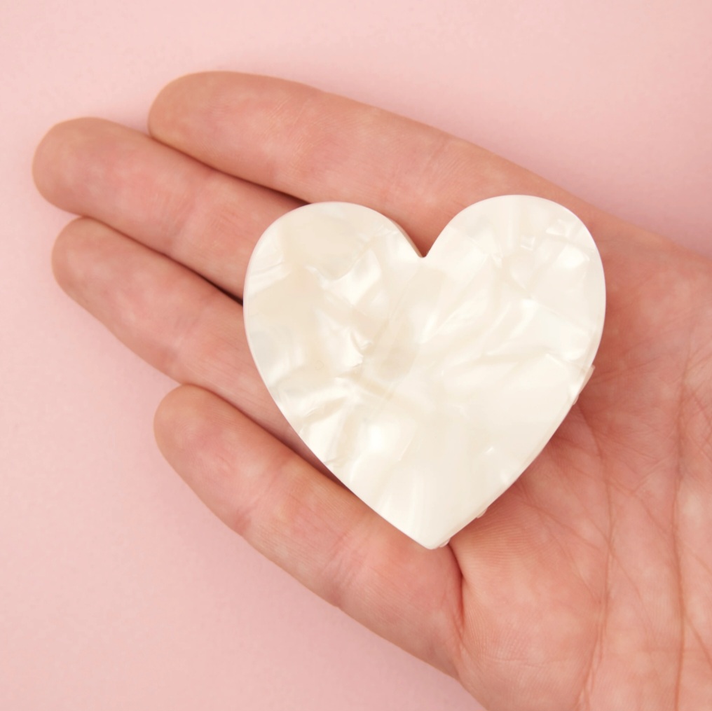 Coucou Suzette - Pince à cheveux Cœur blanc