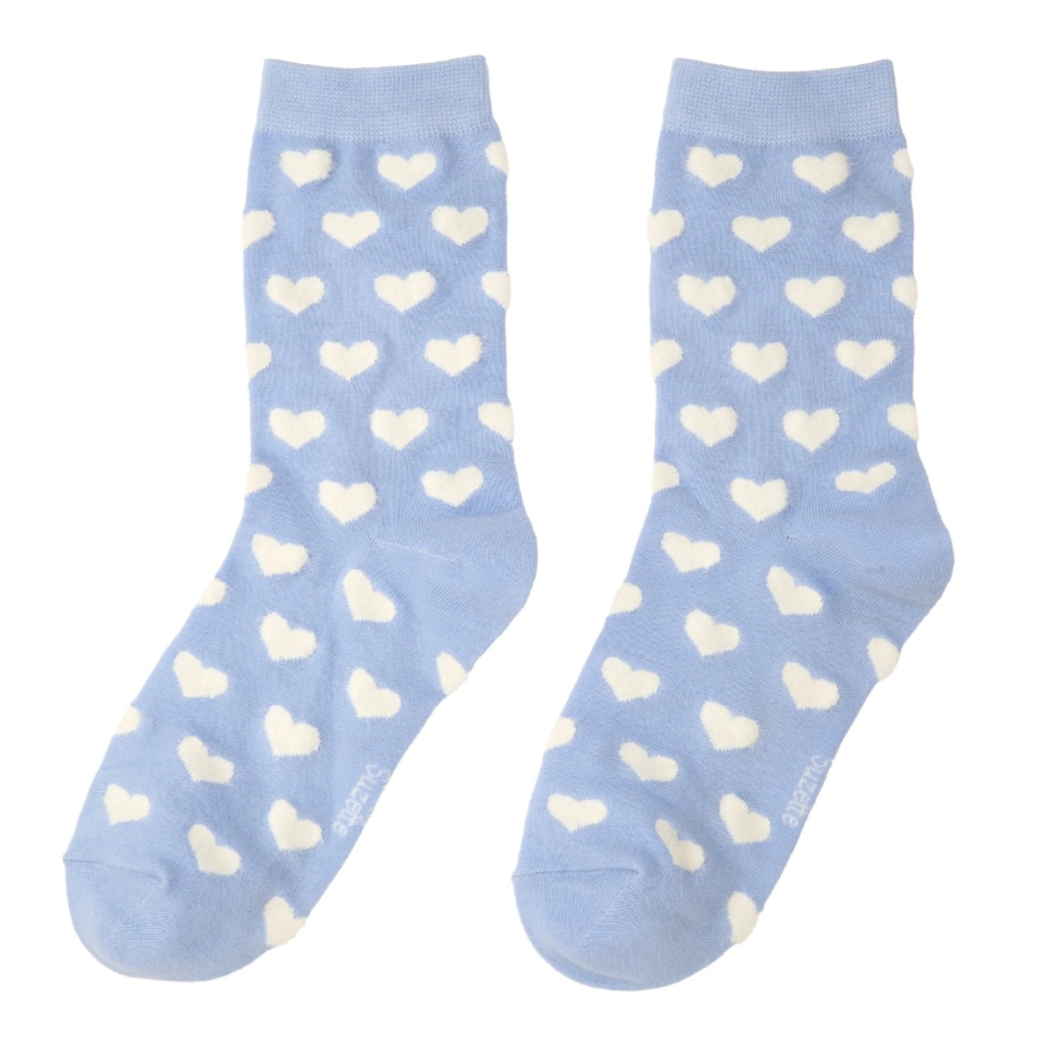 Coucou Suzette - Chaussettes cœurs bleus
