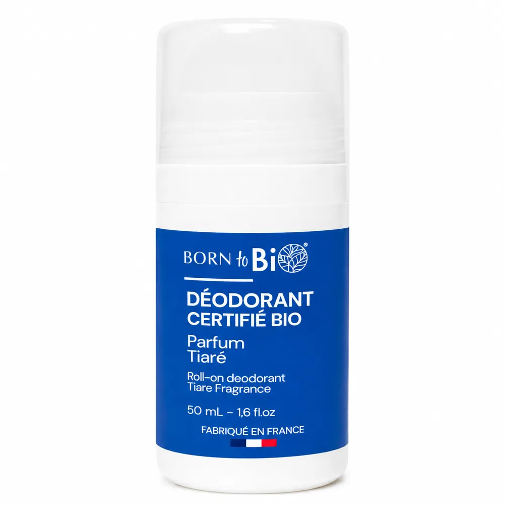 Déodorant Roll-On Bio Tiaré – Born to Bio – 50 ml | Certifié Bio