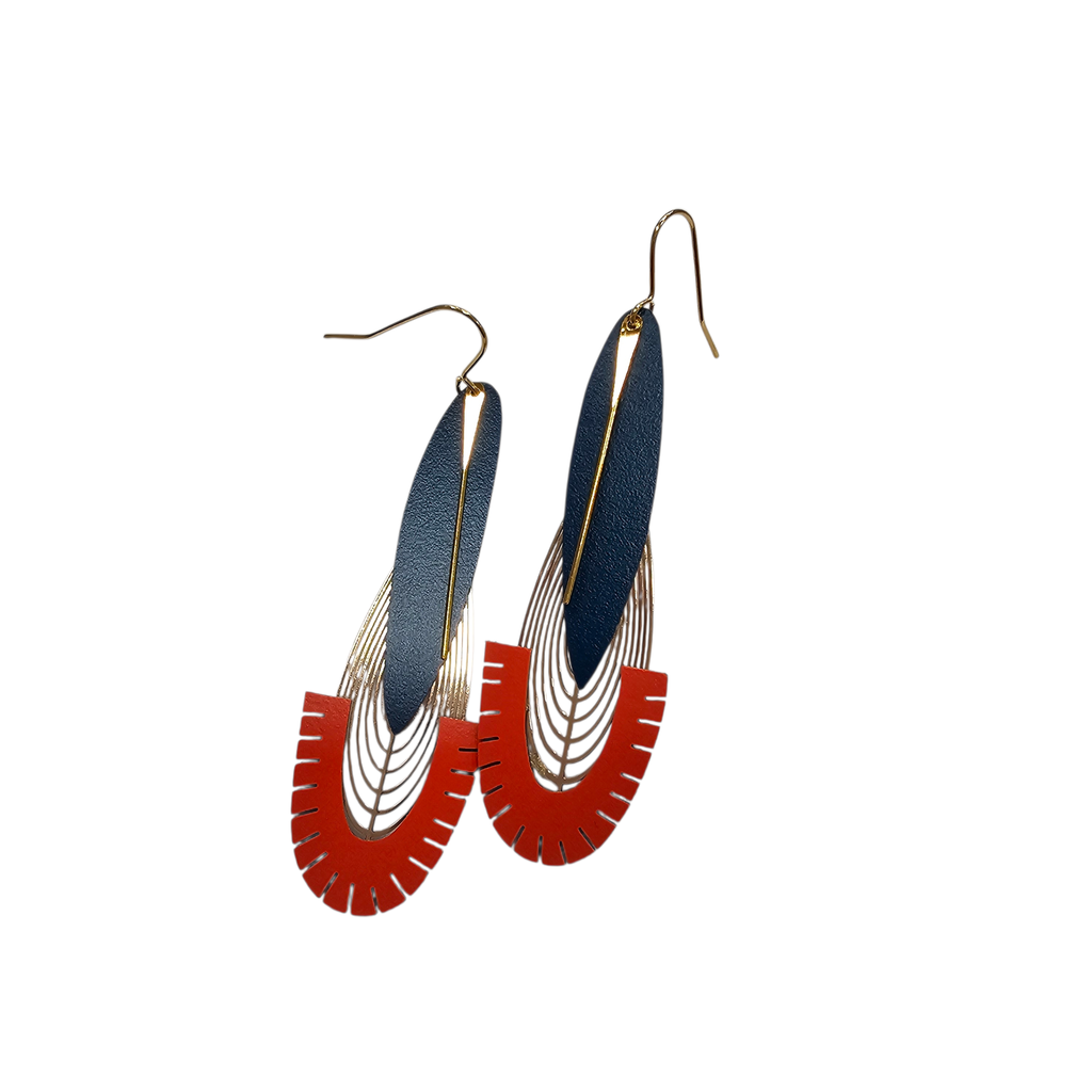 Boucles d’oreilles colorées CALYPSO- Pétrole - RB02