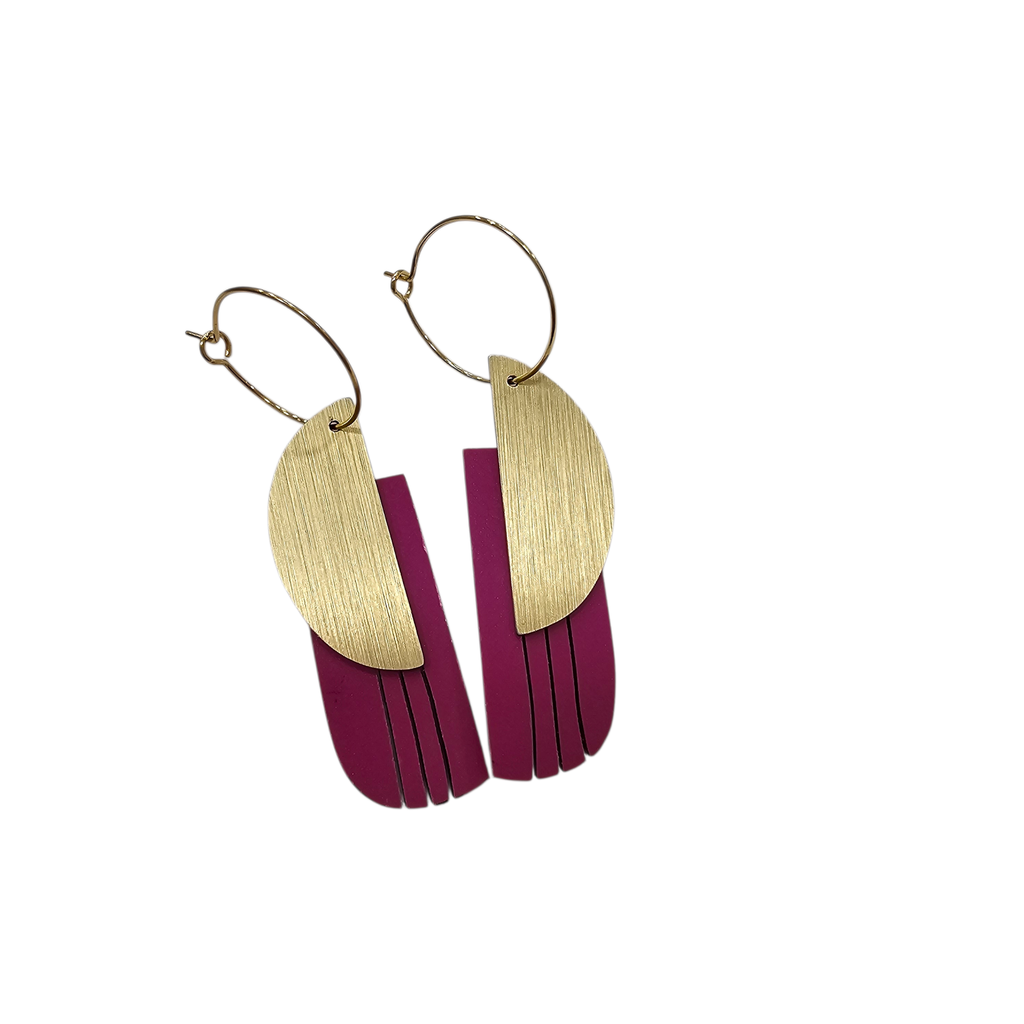 Boucles d’oreilles géométriques BERLIN- Fushia - RB017