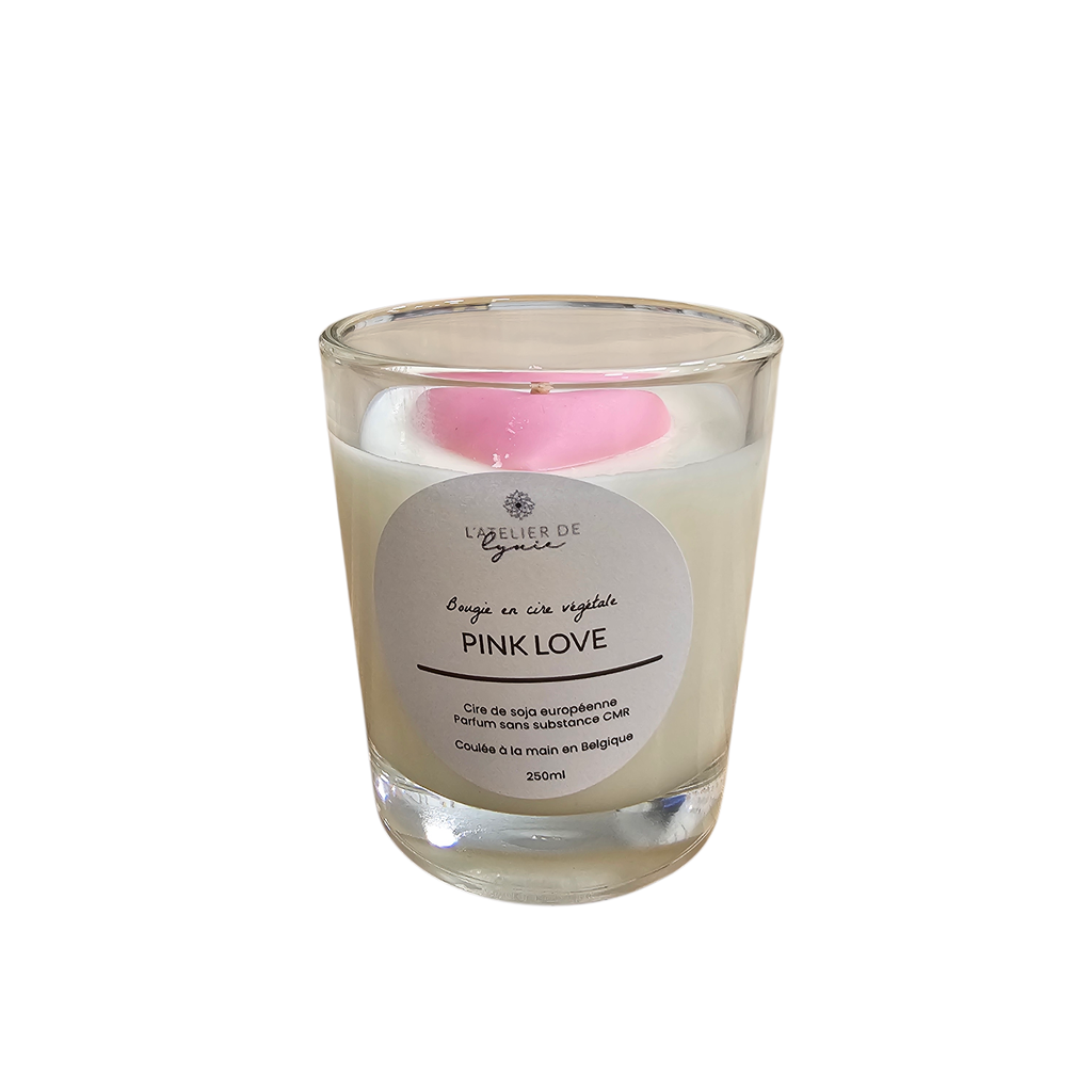 Bougie artisanale parfumée « Pink Love » – Atelier de Lynie