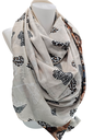 Foulard artisanal Anne Gaudry – Grand format - AG05 - beige/brun coeur