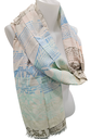 Foulard en coton tissé 3 – Unik - beige bleu