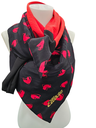 Ellecie - Foulard triangle coeur noir et rouge - n°2