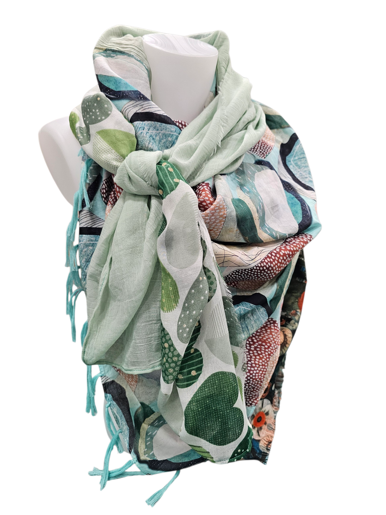 Foulard artisanal Anne Gaudry – Grand format - AG02 vert coeur