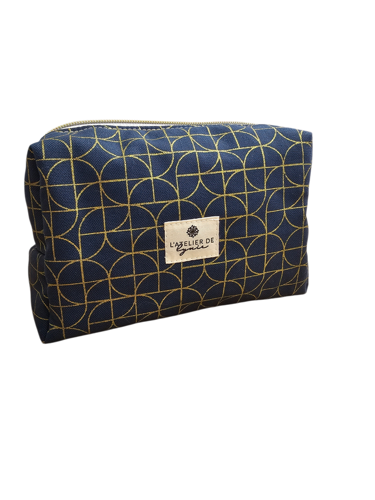 Petite trousse de toilette artisanale – Géométrie - Idéale pour maquillage ou sac à main – LYNIE
