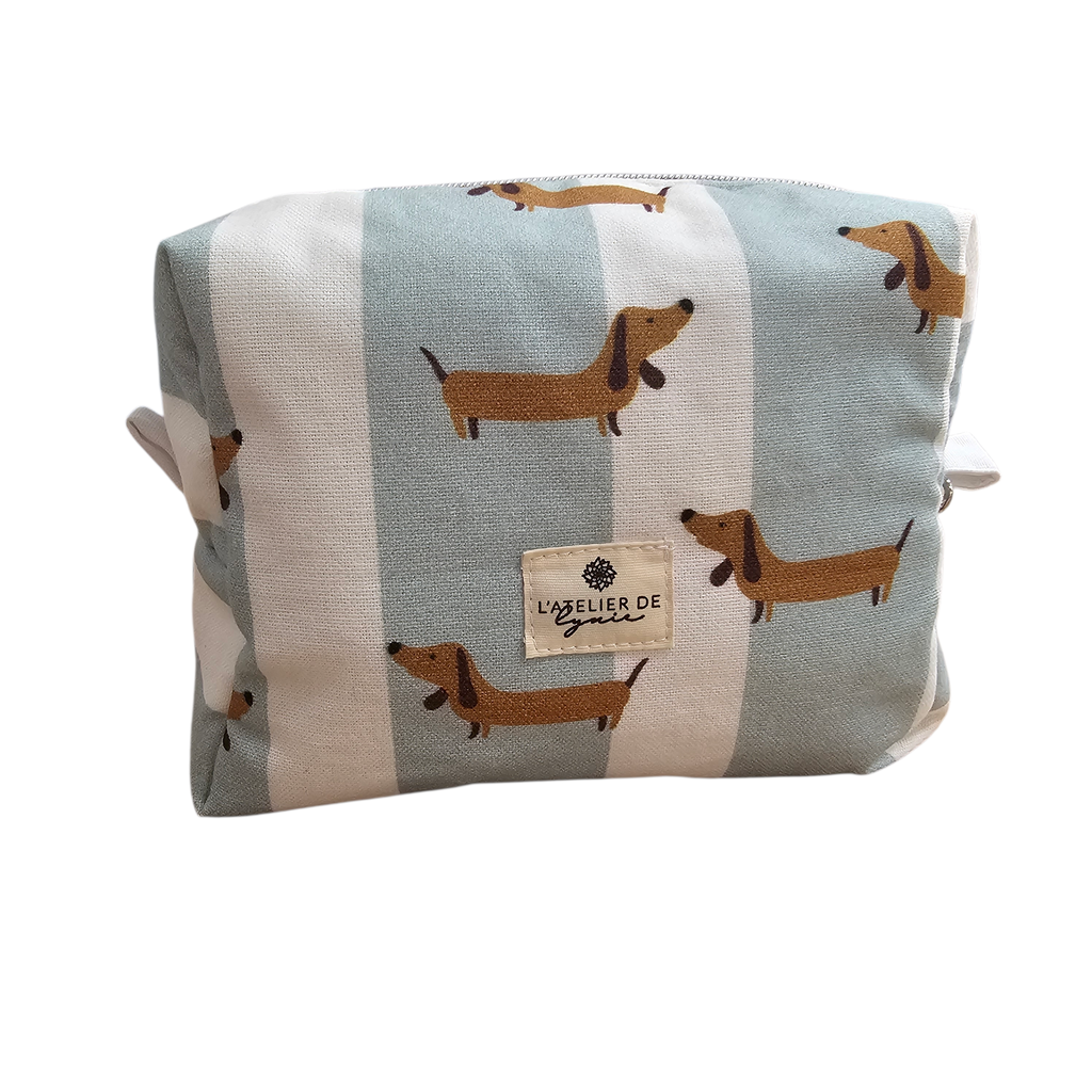 Trousse de toilette artisanale format moyen - Teckels – Lynie