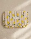 Collection Citron – Grande pochette plate artisanale à volants